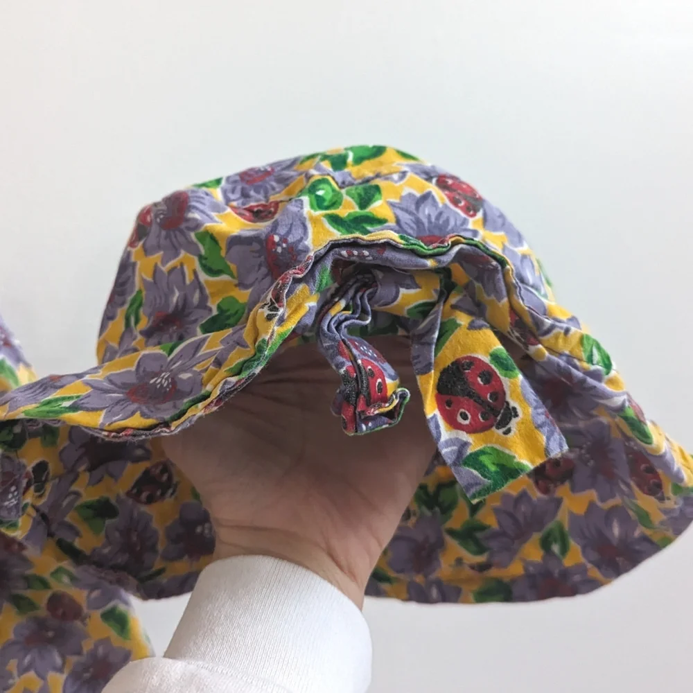 Vtg 90s Young Hearts Dress Hat 5/6 Girls Ladybug Floral - Picture 5 of 6